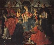 Domenicho Ghirlandaio Thronende Madonna mit den Heiligen Donysius Areopgita,Domenicus,Papst Clemens und Thomas von Aquin oil painting